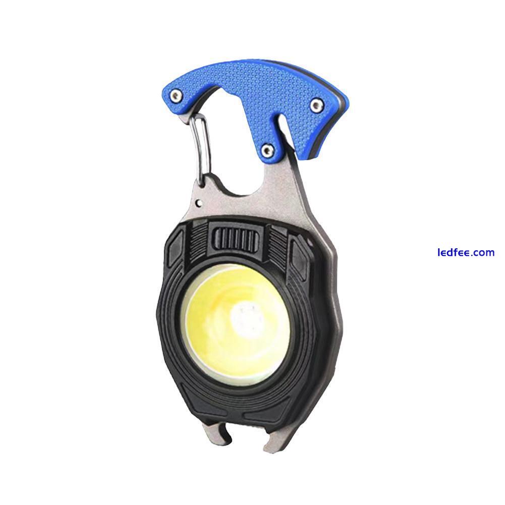 Multi-Function Mini Keychain Flashlight LED Torch Work Lamp Cigarette Ligh 9P6T 2 