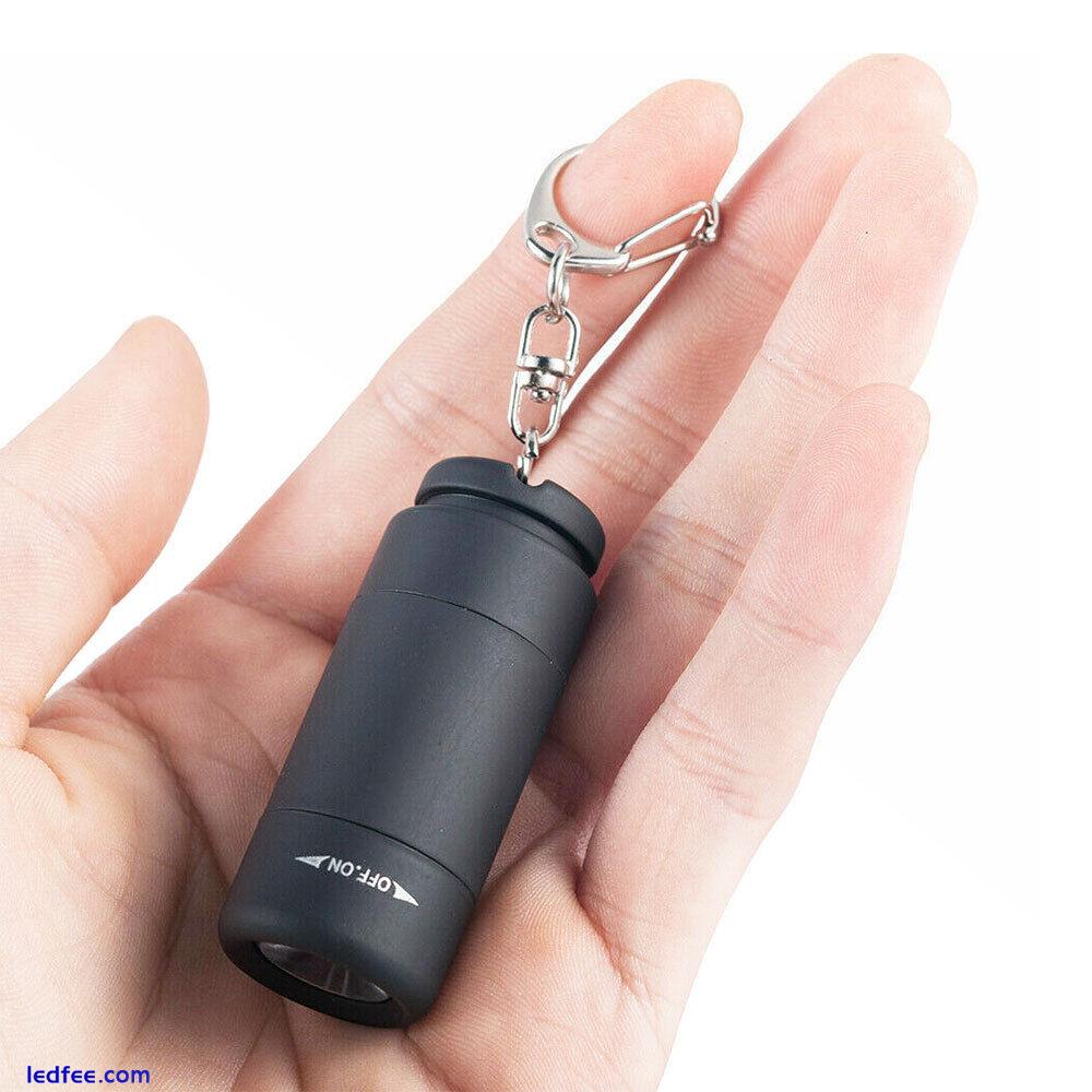 Mini USB Rechargeable LED Flashlight Keychain Torch Pocket Lamp Gift for Kids UK 2 