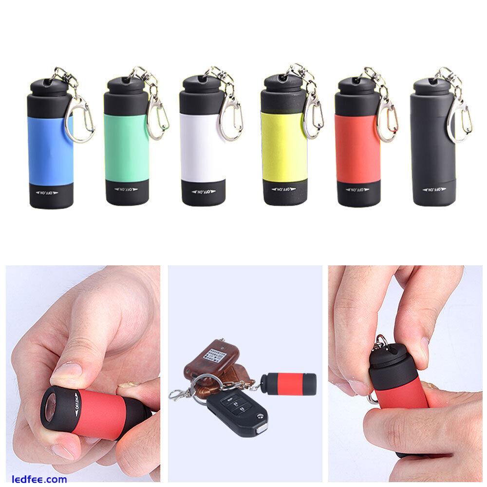 Mini USB Rechargeable LED Flashlight Keychain Torch Pocket Lamp Gift for Kids UK 4 
