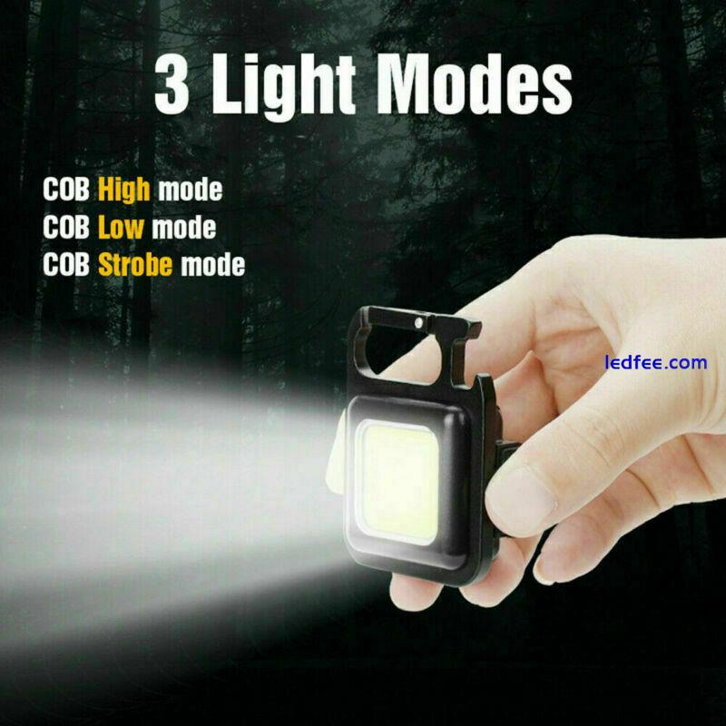 800 Lumens Mini COB Flashlights Bright Rechargeable Keychain Small Flashlight UK 2 