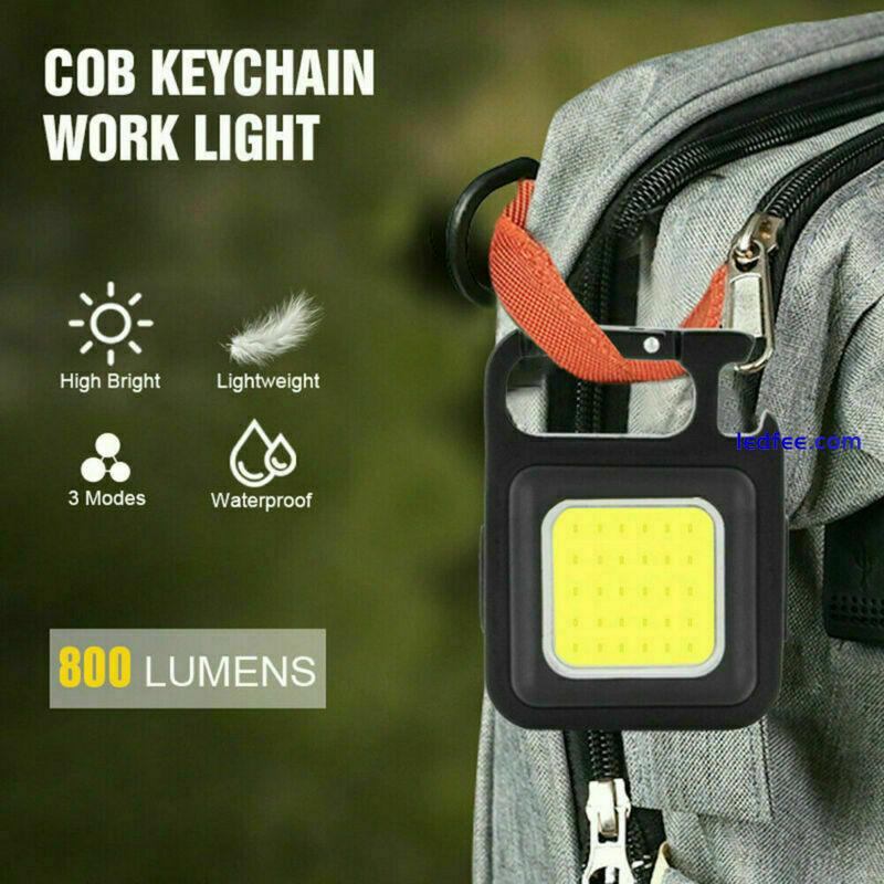 800 Lumens Mini COB Flashlights Bright Rechargeable Keychain Small Flashlight UK 1 