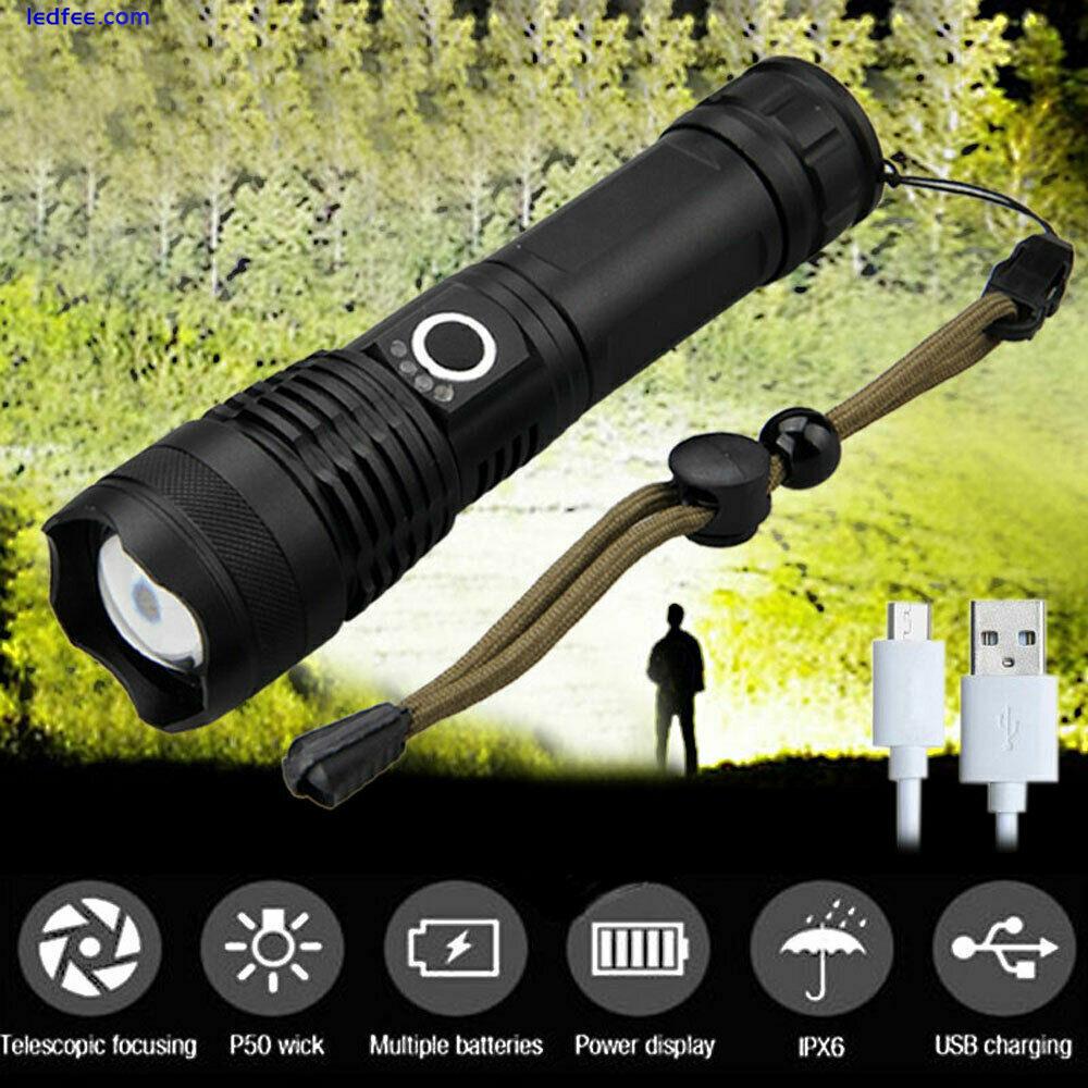 P160 Most Powerful 990000LM LED Flashlight P90 Zoom USB Rechargeable Torch 5 