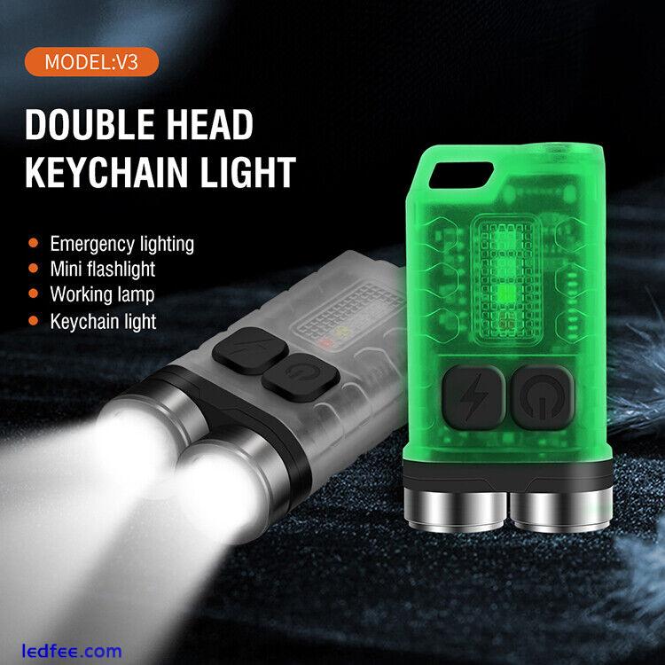 BORUIT V3 Mini Pocket LED Flashlight Magnetic Rechargeable Torch Work Light Lamp 0 