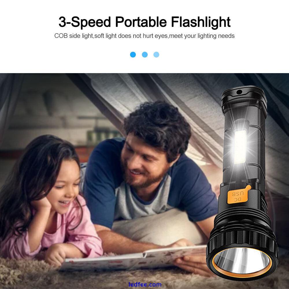 50000lm LED Solar Flashlight USB Rechargeable Torch Lanterna Emergency Lamp 2 
