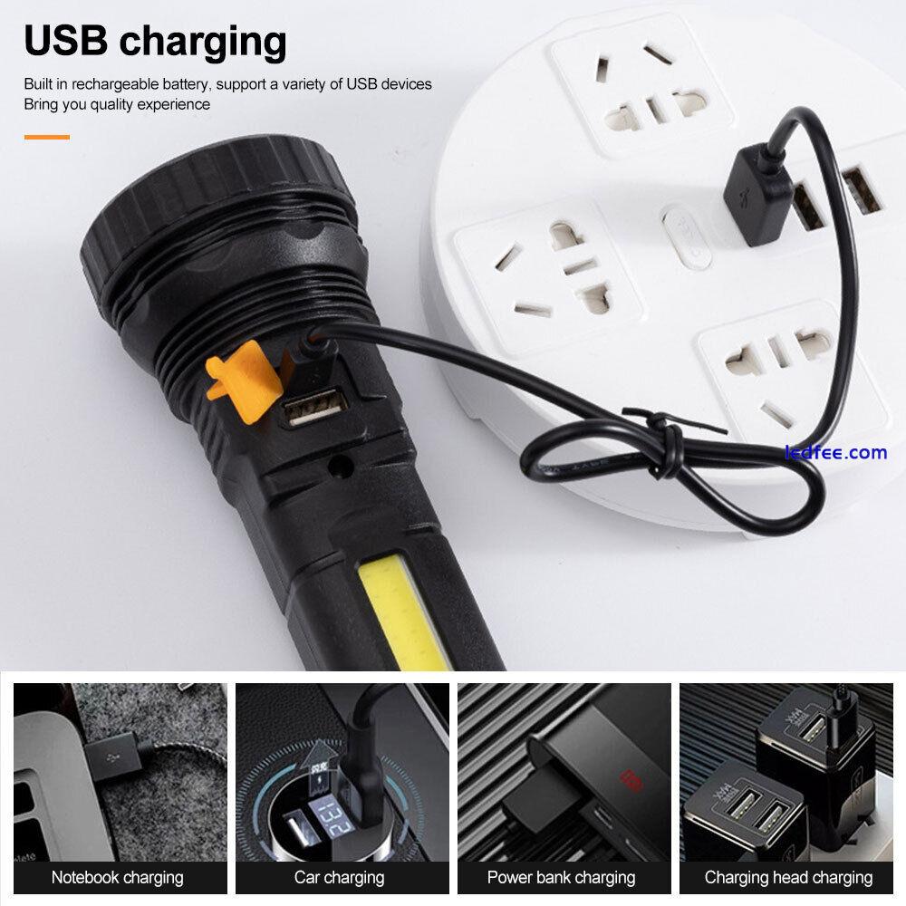 50000lm LED Solar Flashlight USB Rechargeable Torch Lanterna Emergency Lamp 4 