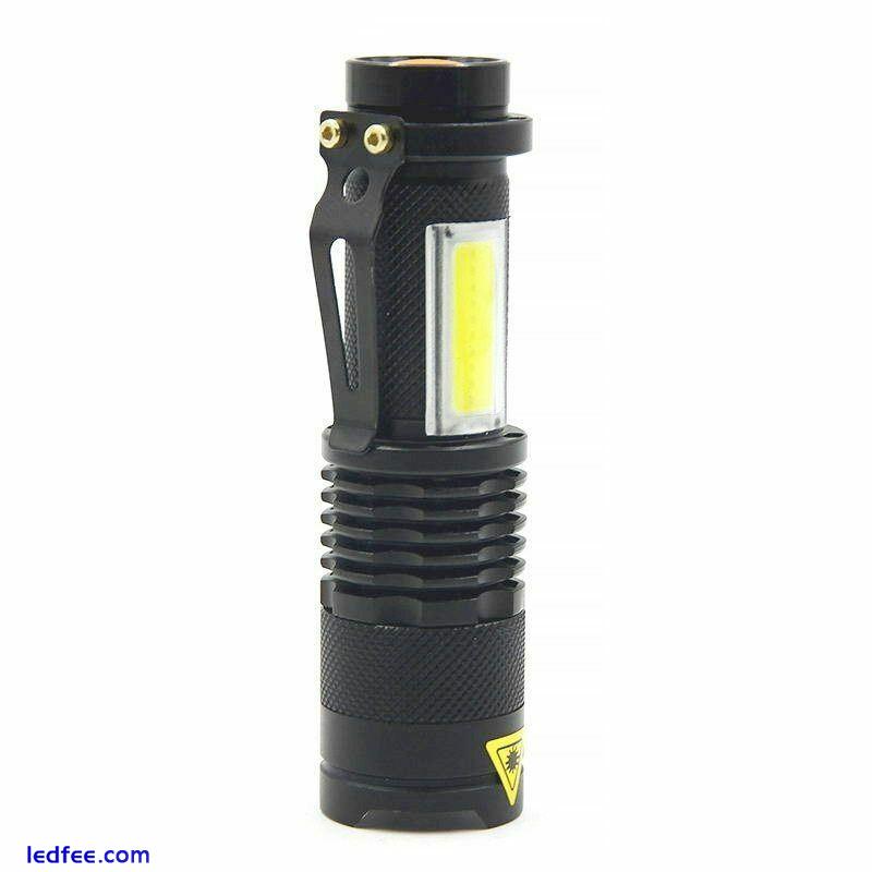 3800 lumen BRIGHT COB LED Flashlight Portable Mini ZOOM torch flashlight 4 