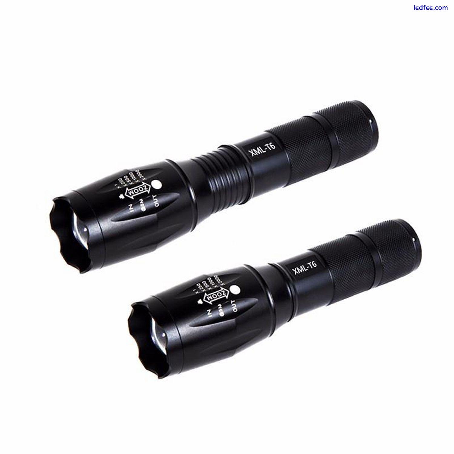 LED Torch Flashlight Police Military Bright High Power Waterproof, Zoom Tactical 2 