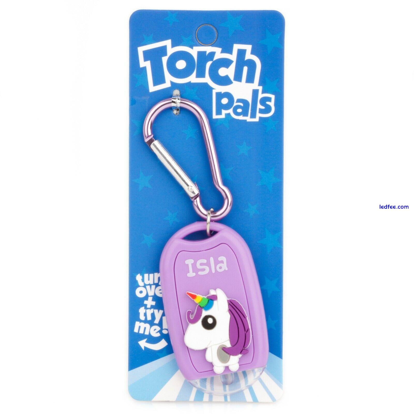 Kids Personalised Torch Novelty Mini LED Toy Light Carabiner Clip Names Animals 4 