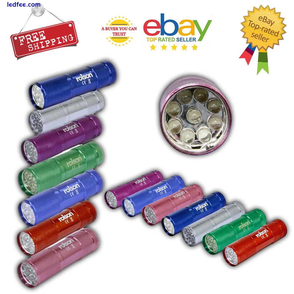 9 LED Torch Light Pocket Flashlight Aluminium Coloured 7 Colour Available 0 