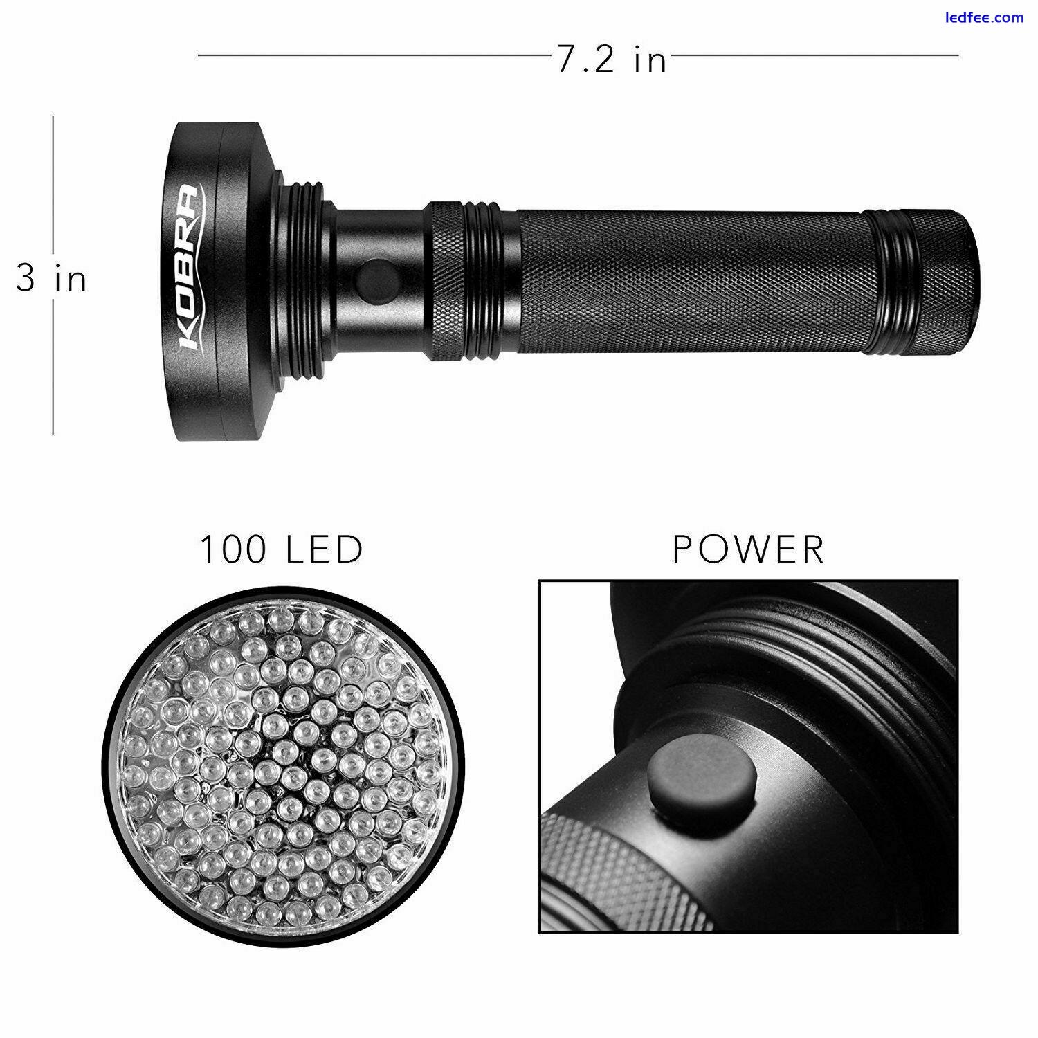 UV Ultra Violet 100-LED Flashlight Blacklight Detection Outdoor Torch Lamp Light 0 