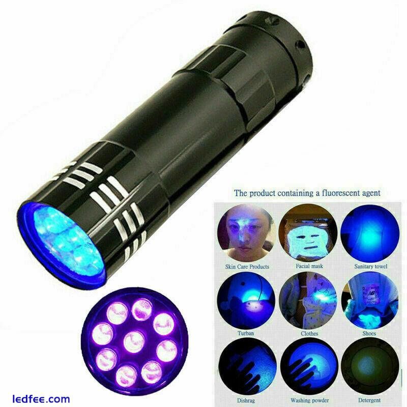 UK LED UV Black Light Torch,Ultra Violet,Frensic Blood,pet's urine/germ Detect 3 