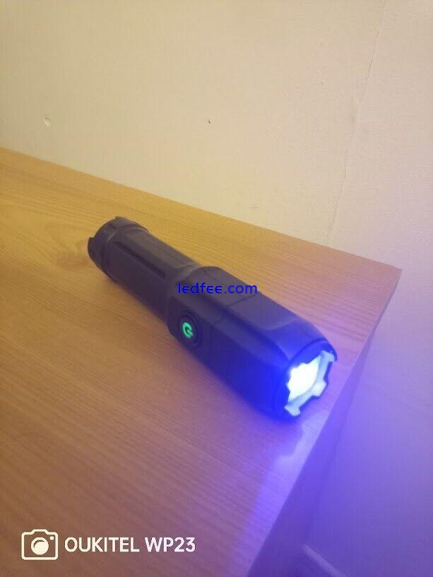 UV Ultraviolet Rechargeable Flashlight Torch Portable Zoomable USB Pocket 5 