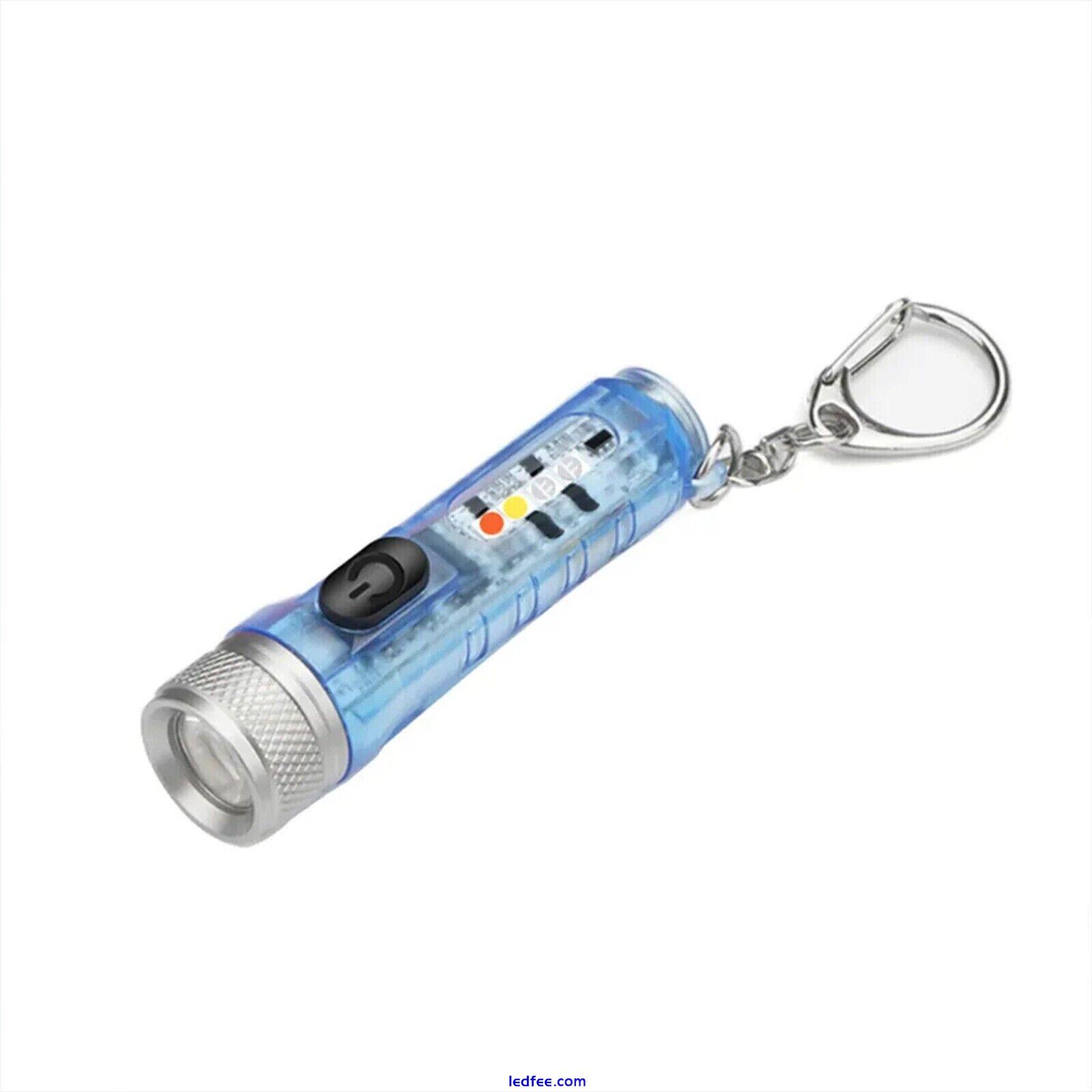 Key Ring LED Torch Flashlight Portable Mini Keychain USB compact Flashlight 2 