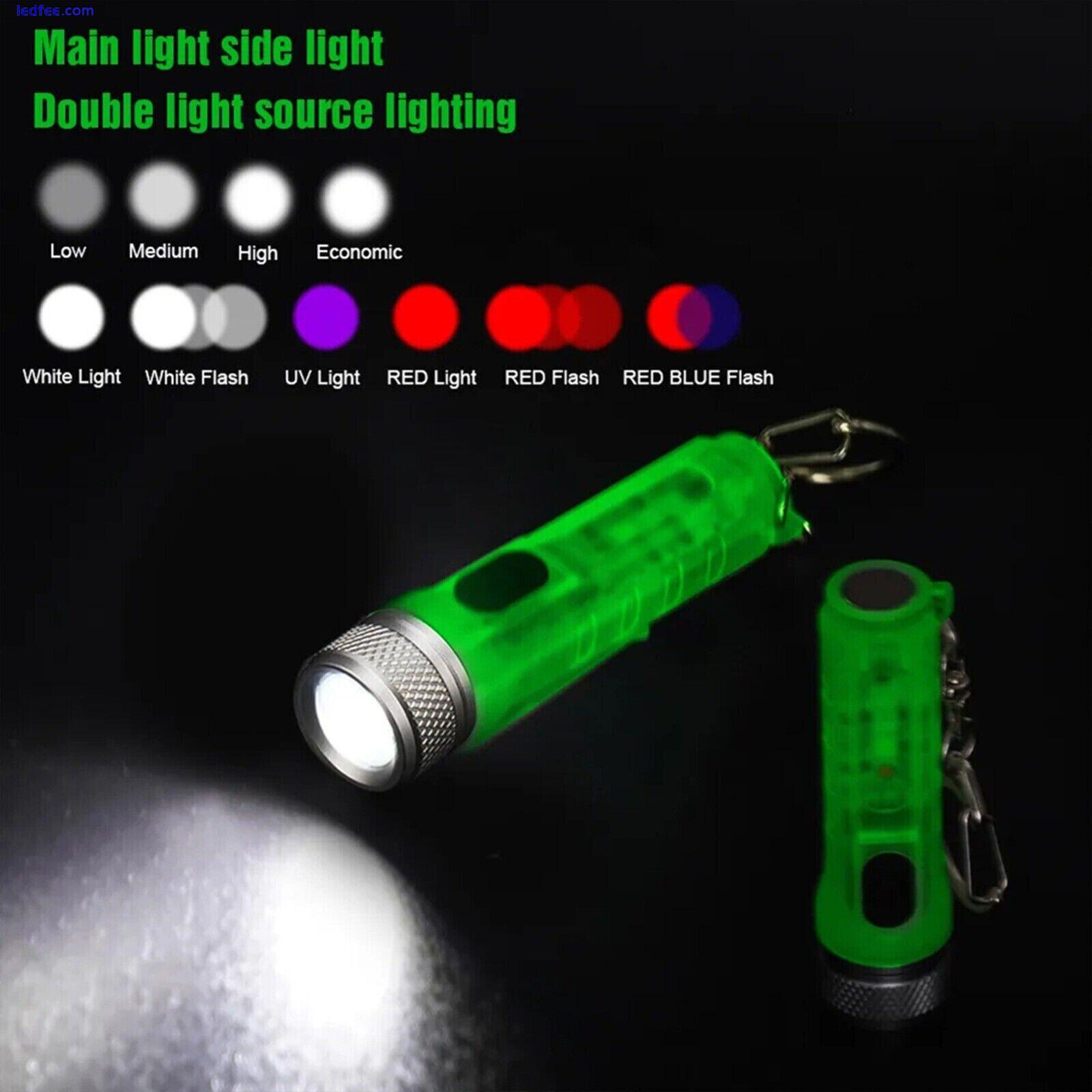 Key Ring LED Torch Flashlight Portable Mini Keychain USB compact Flashlight 0 