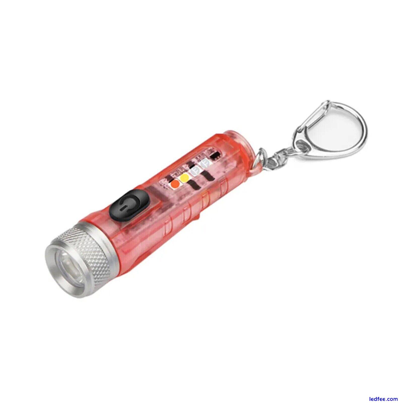 Key Ring LED Torch Flashlight Portable Mini Keychain USB compact Flashlight 3 