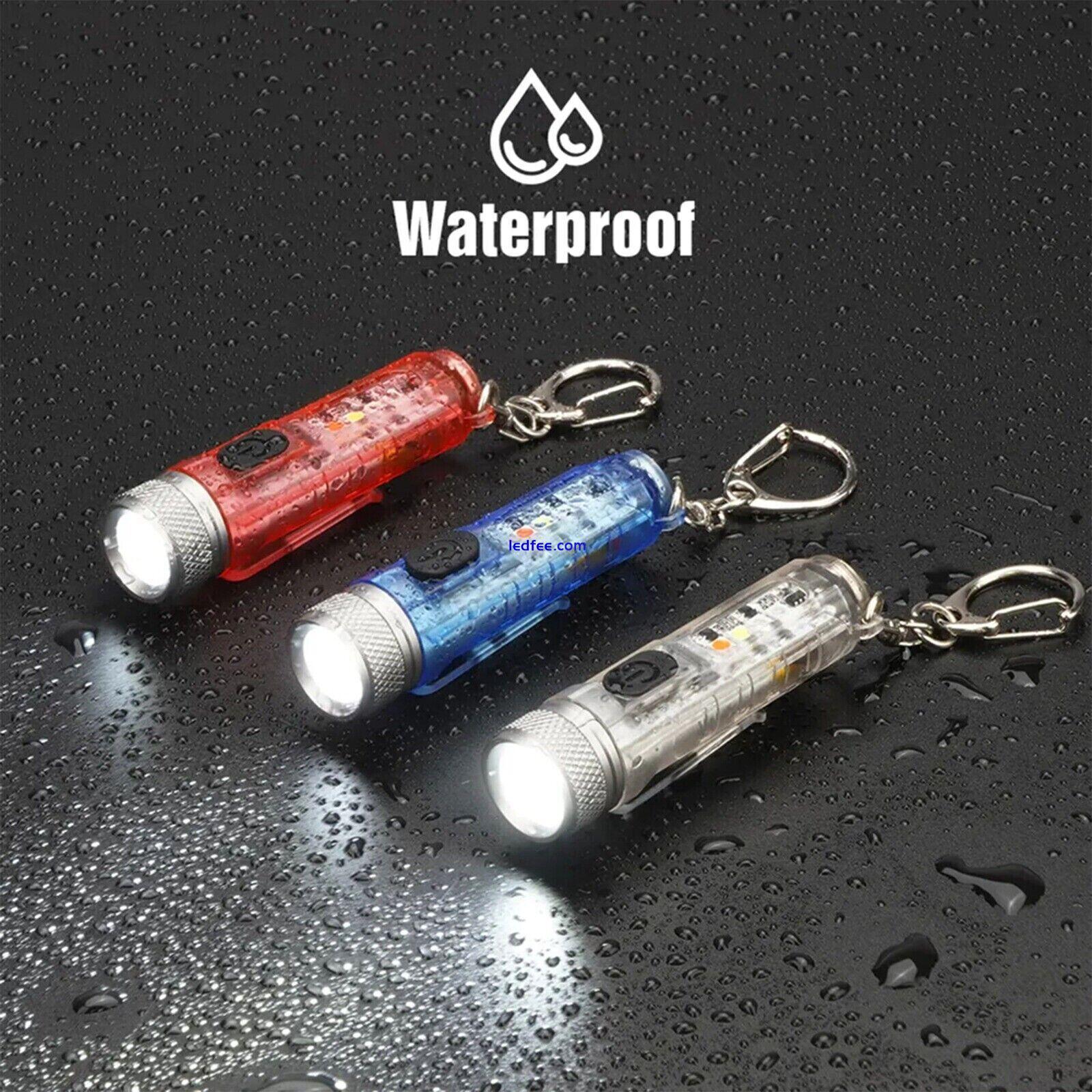 Key Ring LED Torch Flashlight Portable Mini Keychain USB compact Flashlight 5 