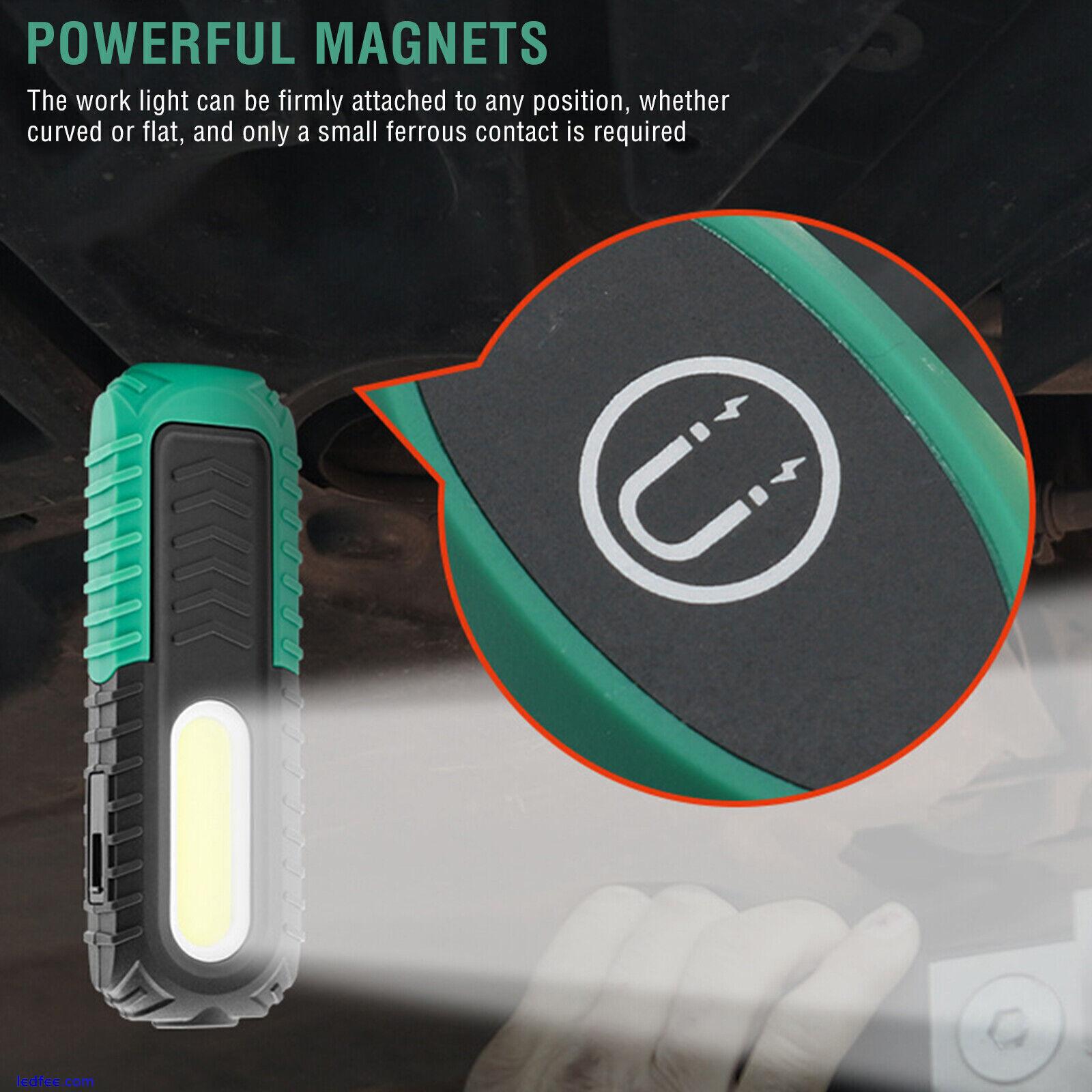 COB LED Work Light Car Mechanic USB Rechargeable Flashlight Torch Lamp Magnetic 4 