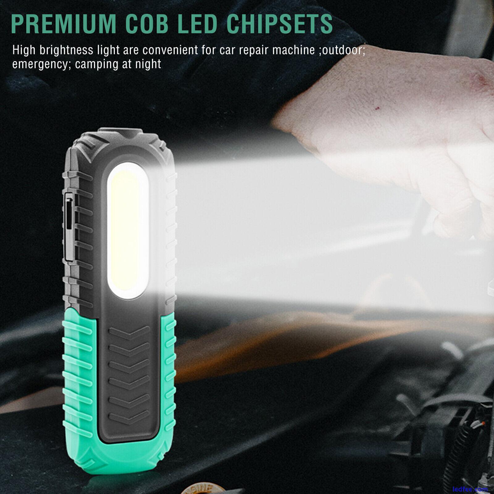 COB LED Work Light Car Mechanic USB Rechargeable Flashlight Torch Lamp Magnetic 2 