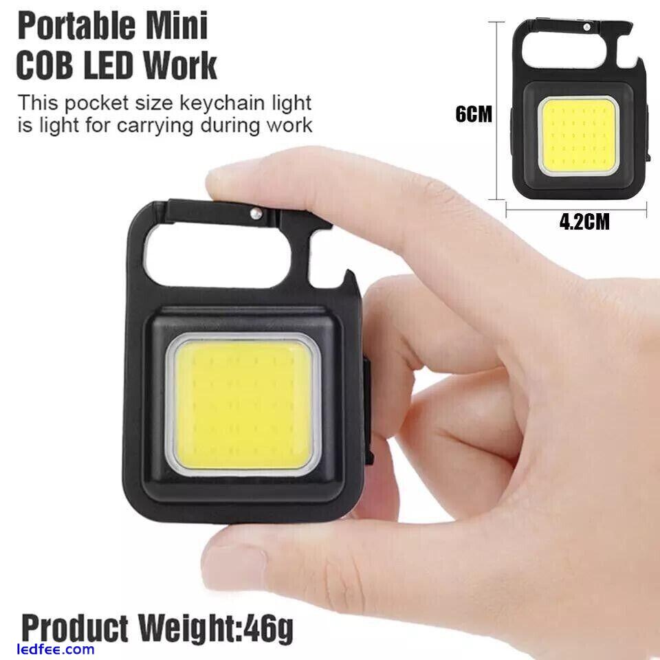 Mini Led Flashlight Portable Work Light Pocket USB Rechargeable Keychains Lamp 0 