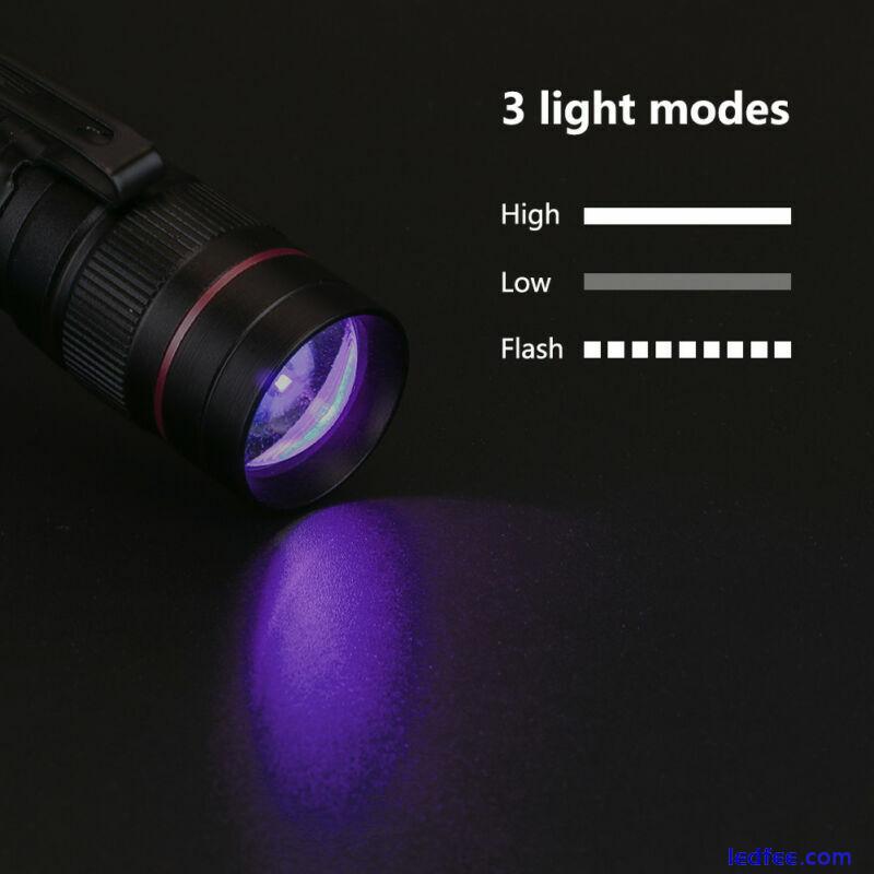 LED UV Torch 395nm Ultraviolet Flashlight Blacklight Pet Urine Stain Detector 3 