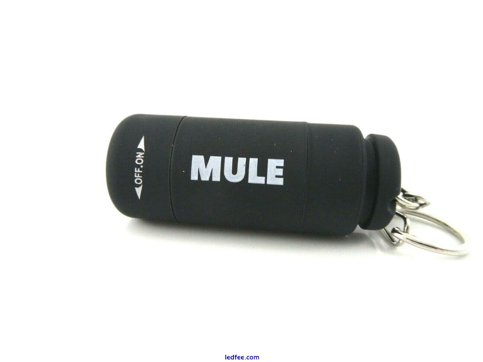 2 Pack MULE Black USB Rechargeable water resistant inspection torch key-ring EDC 5 