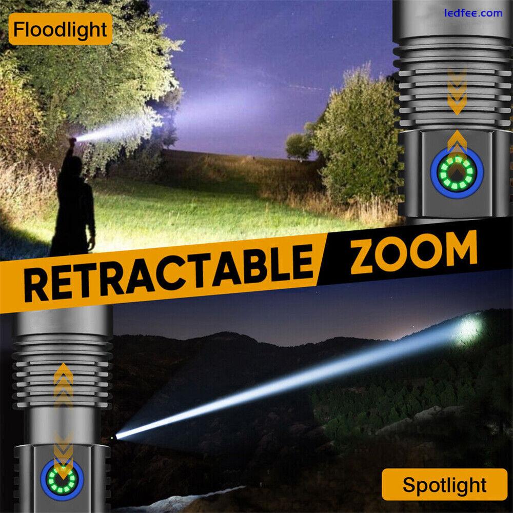 Super Bright LED Flashlight Tactical 2000000LM Rechargeable Work Torch Camping 0 