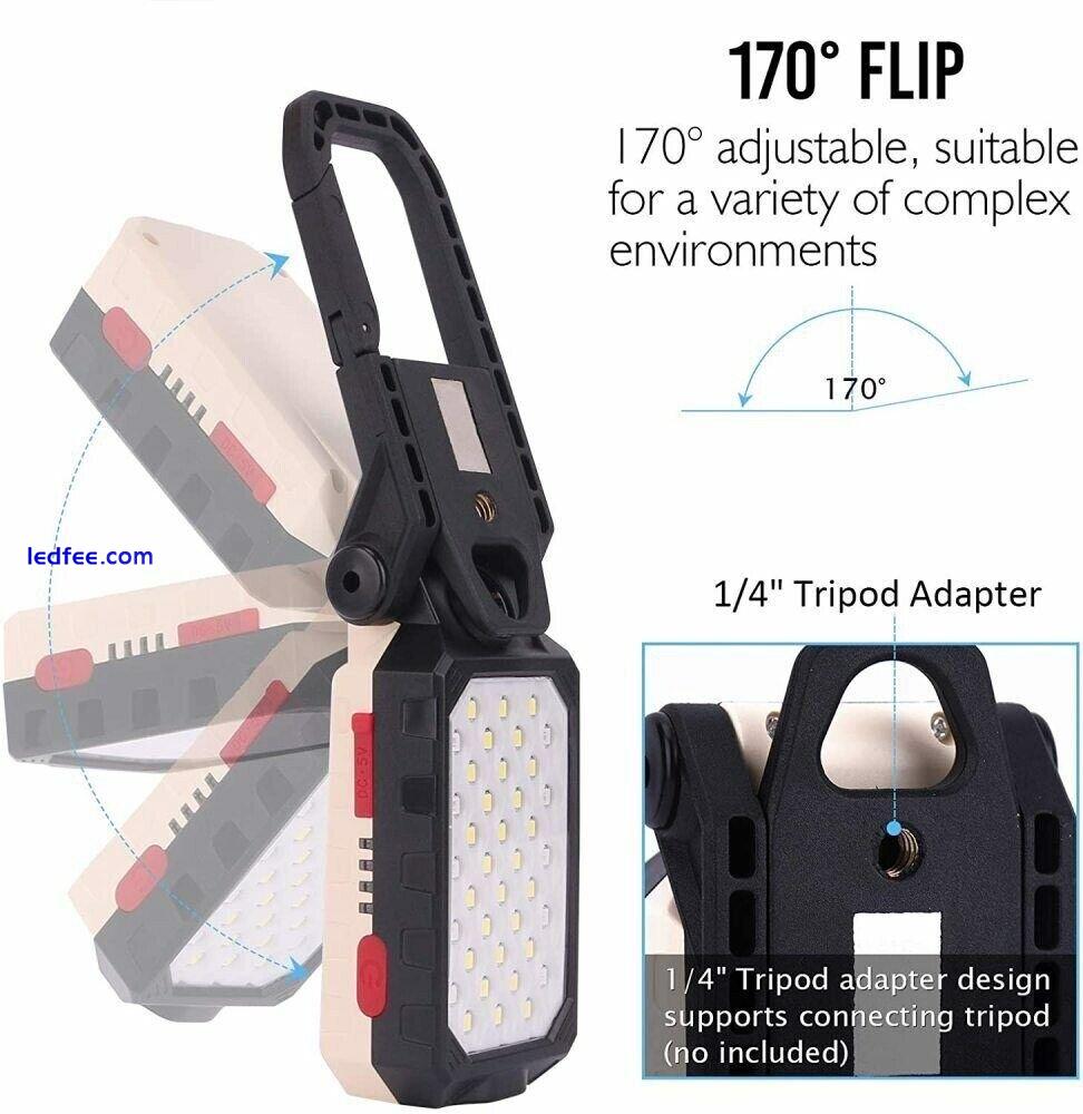LED Work Light Rechargeable USB Magnetic Lamp Torch Foldable Camping Light 5 