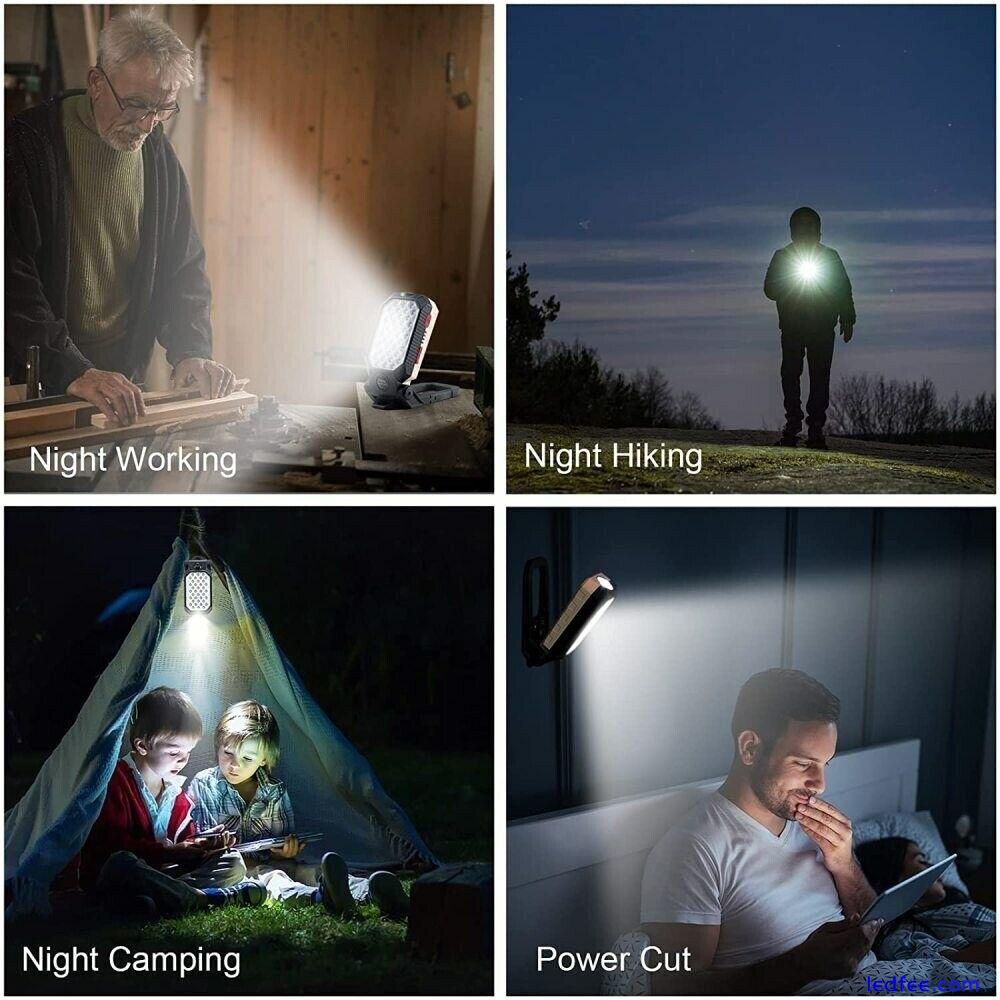 LED Work Light Rechargeable USB Magnetic Lamp Torch Foldable Camping Light 2 