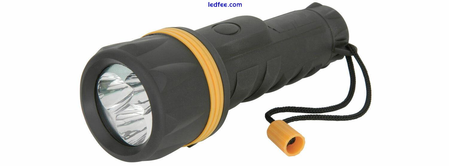 UK Battery Rubber Body Heavy Duty LED Torches small to large shockproof tough  0 