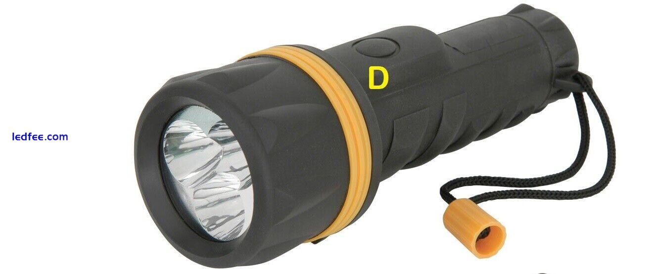 UK Battery Rubber Body Heavy Duty LED Torches small to large shockproof tough  1 