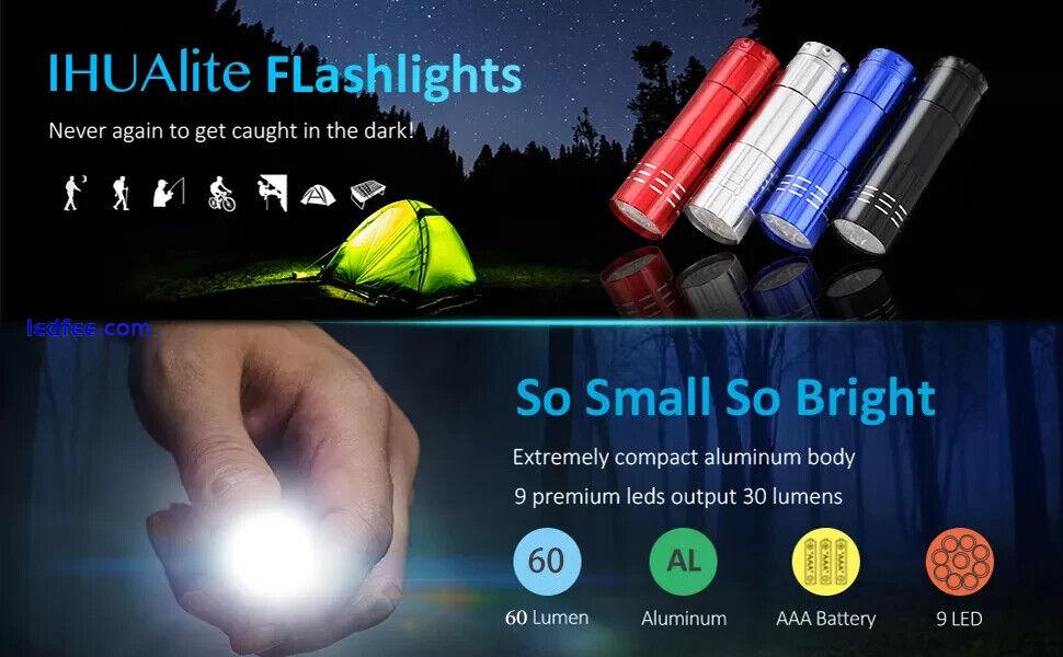 MINI ULTRA BRIGHT ALUMINIUM 9 LED POCKET LIGHT FLASHLIGHT CAMPING TORCH UK 2 