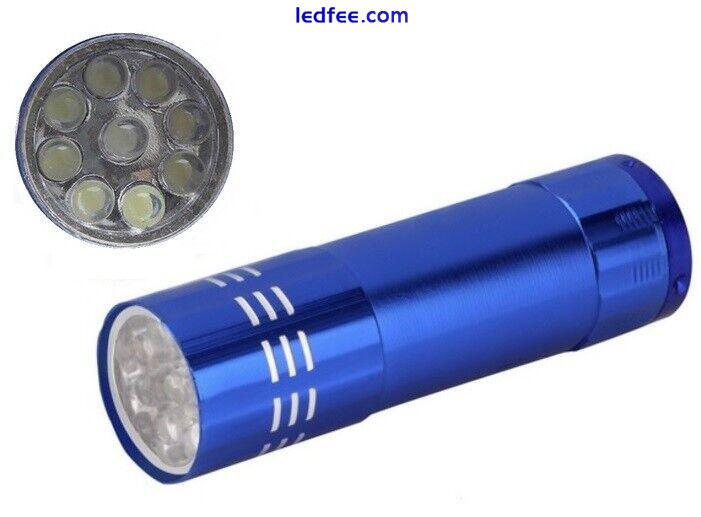 9 LED Ultra Bright White Light Aluminium Cased Mini Torch Flashlight 4 