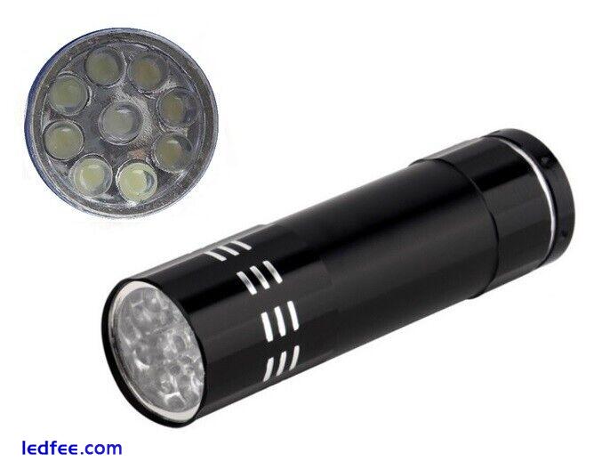 9 LED Ultra Bright White Light Aluminium Cased Mini Torch Flashlight 3 