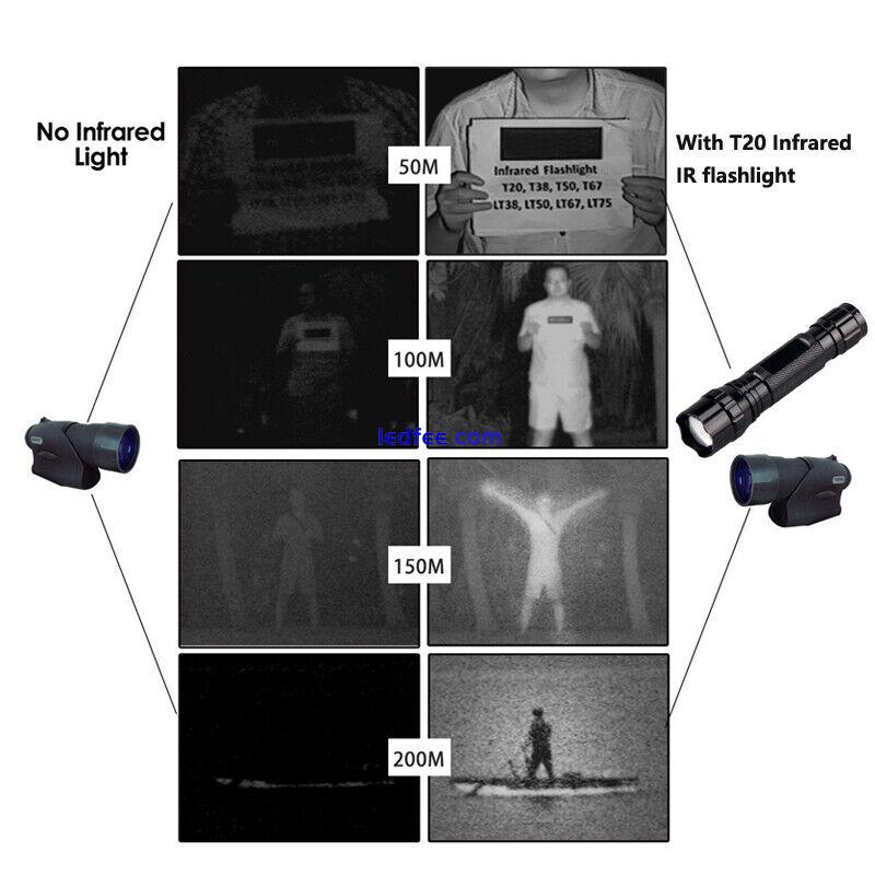 illuminator 850nm IR Infrared Light Night Vision Zoom LED Flashlight Lamp Torch 4 