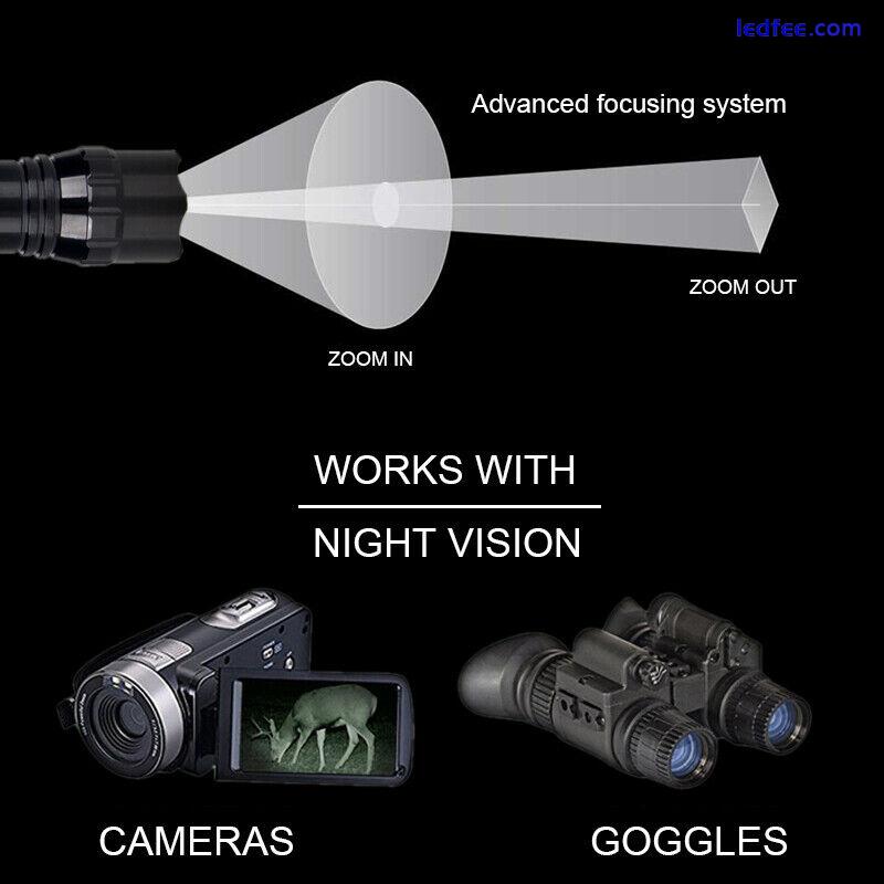 illuminator 850nm IR Infrared Light Night Vision Zoom LED Flashlight Lamp Torch 3 