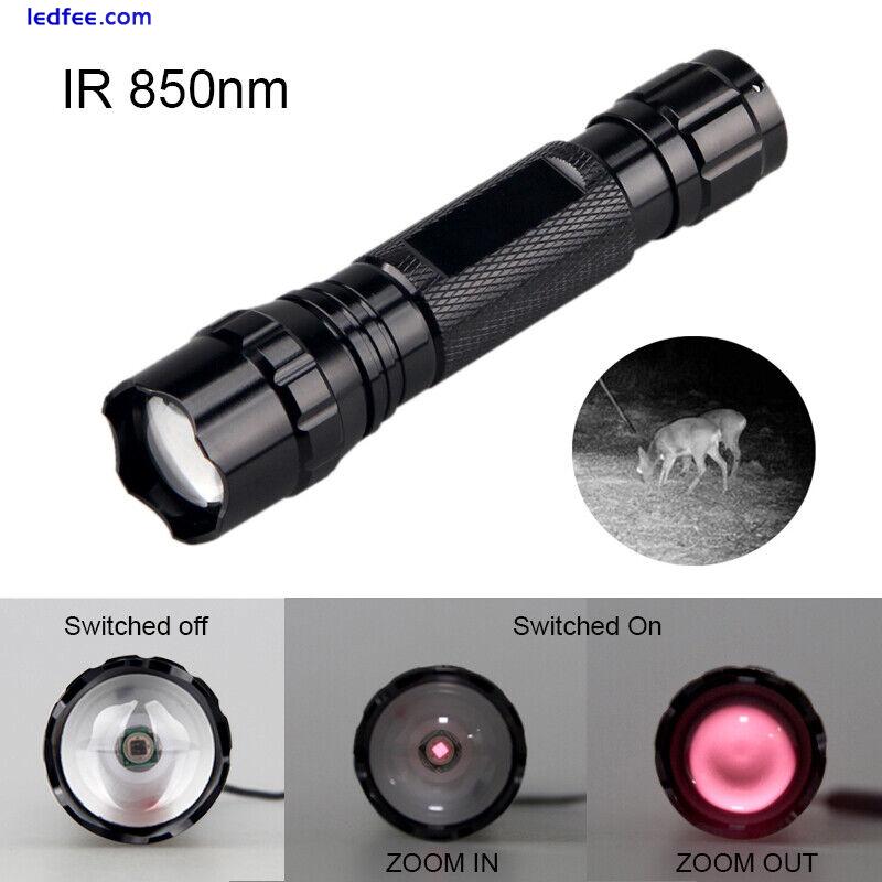 illuminator 850nm IR Infrared Light Night Vision Zoom LED Flashlight Lamp Torch 2 