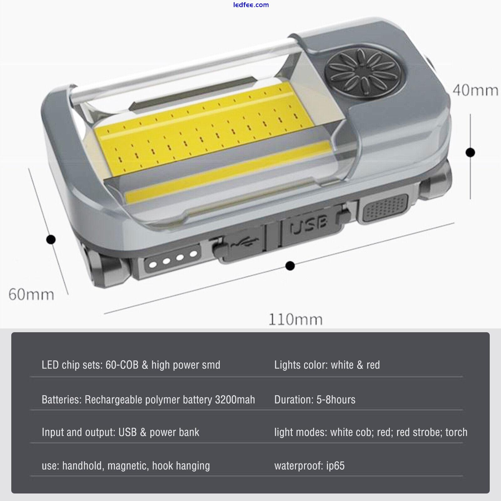 Portable COB LED Work Light Car Garage Mechanic USB Led Rechargeable Torch Lamp  0 