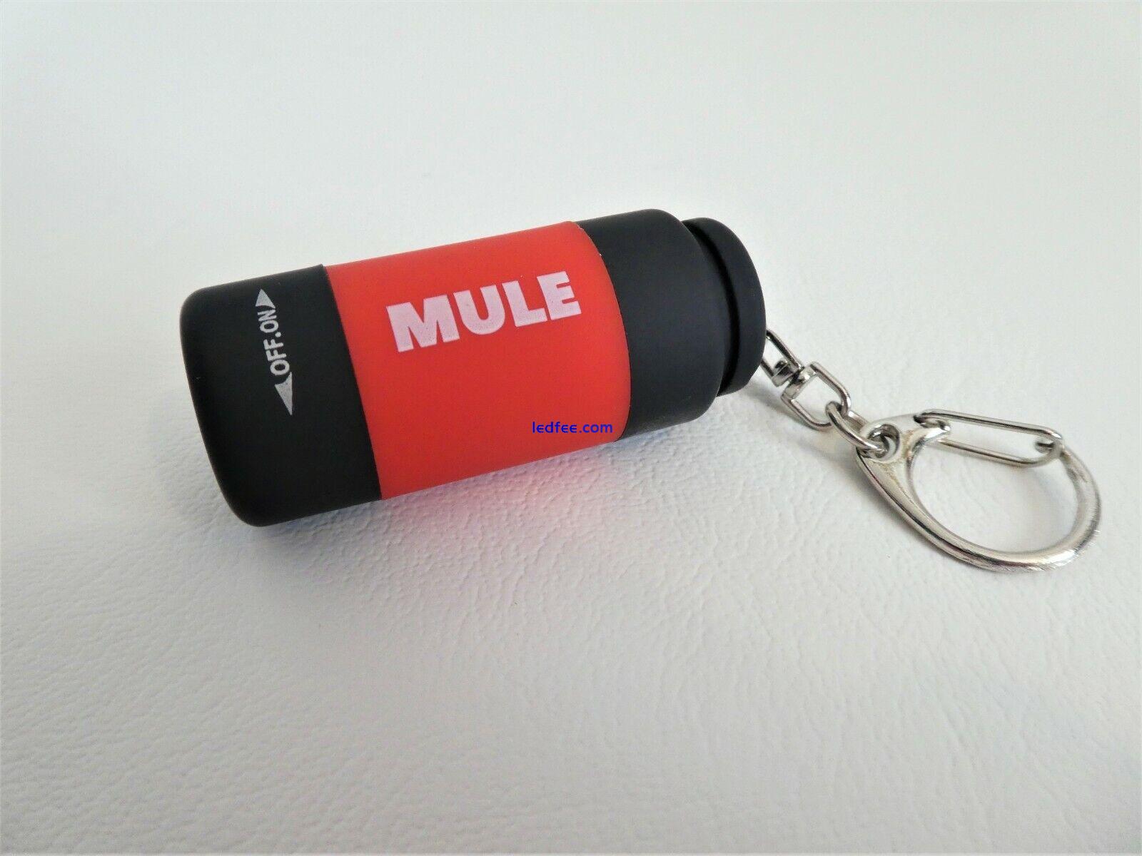 MULE RED USB Rechargeable water resistant inspection torch key-ring EDC 2 