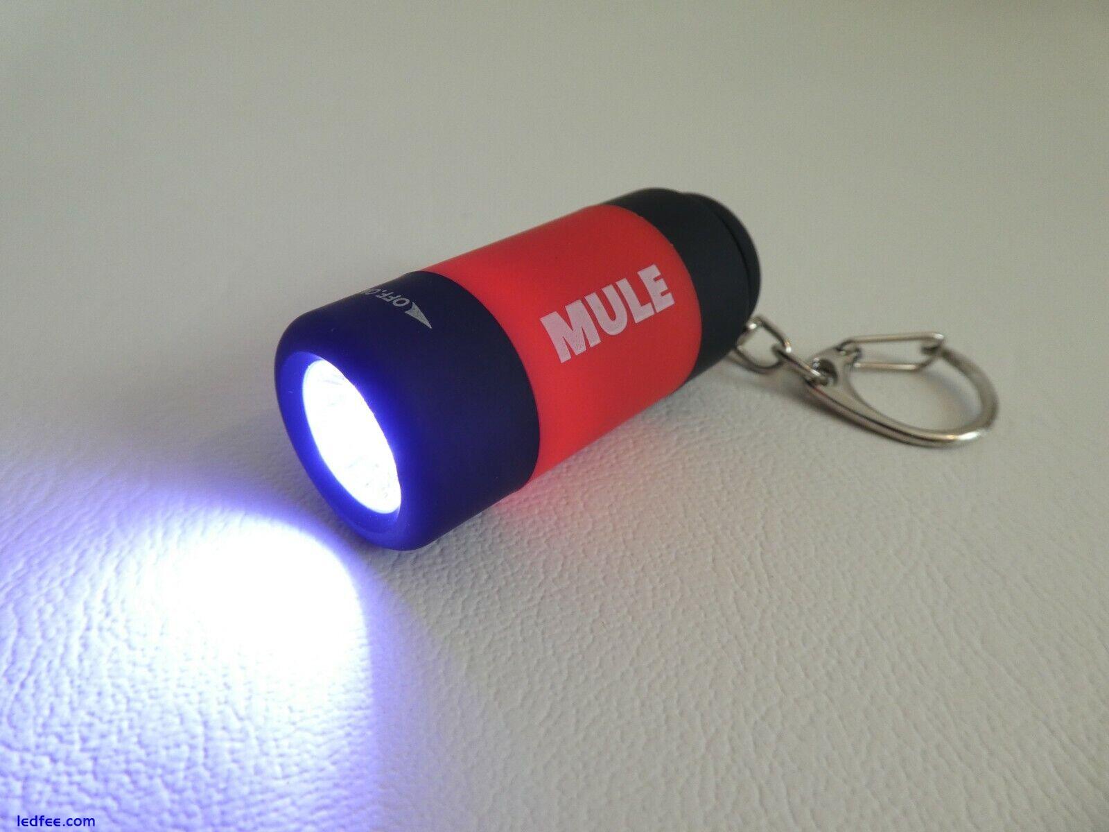 MULE RED USB Rechargeable water resistant inspection torch key-ring EDC 3 