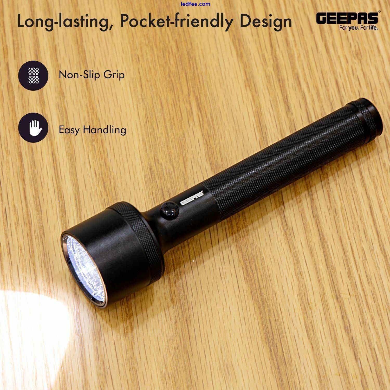 Geepas USB Rechargeable LED Flashlight XPE LED Handheld Torch Super Brightness  1 
