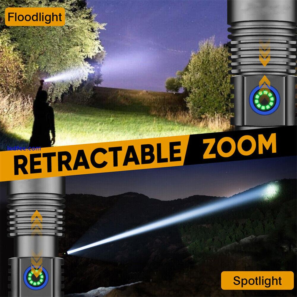 2000000LM Super Bright LED Flashlight Tactical Rechargeable Powerul Work Lights 0 