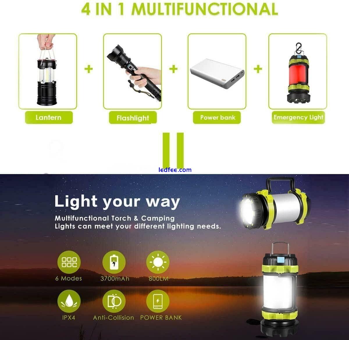 Camping Light Rechargeable Lantern With 6 Modes, LED Torch (British Seller) 1 