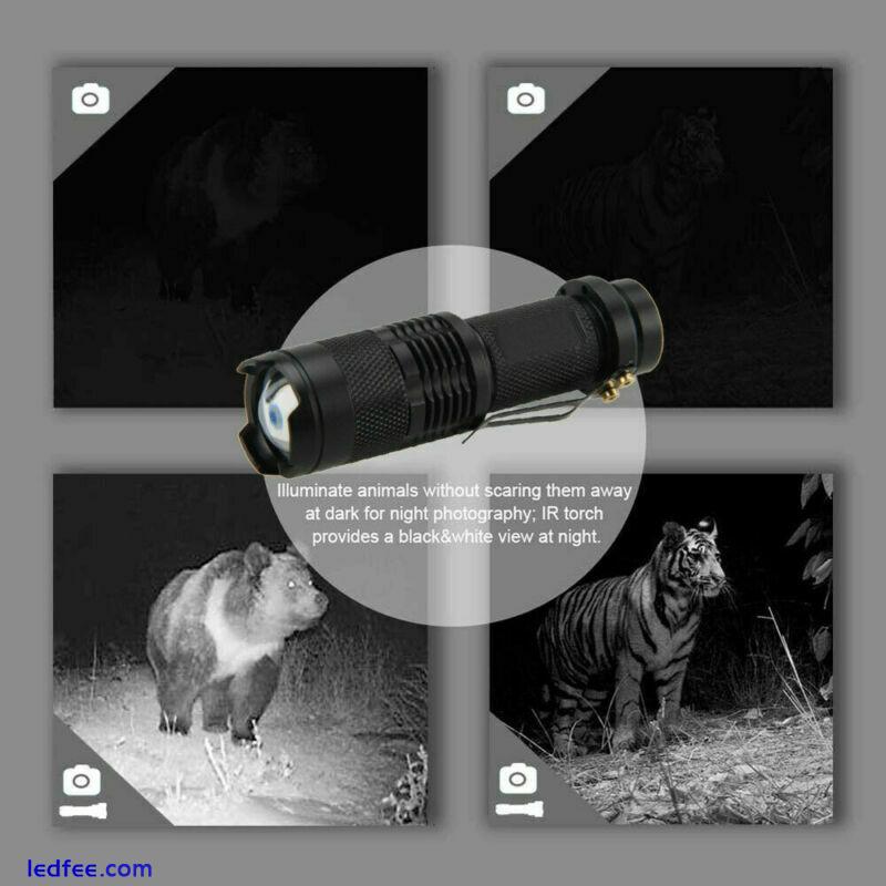 IR LED Flashlight Infrared illuminator Night Vision 850/940nm Zoom Hunting Torch 4 