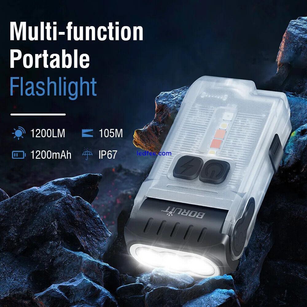BORUiT V15 Mini LED Taschenlampe COB Fackel Schlüsselanhänger Magnet Licht IP67 0 