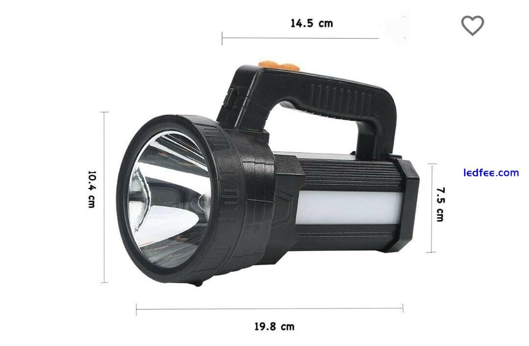 Rechargeable Torch LED Handheld Searchlight Flashlight 6000 lumens USB OUTPUT 2 