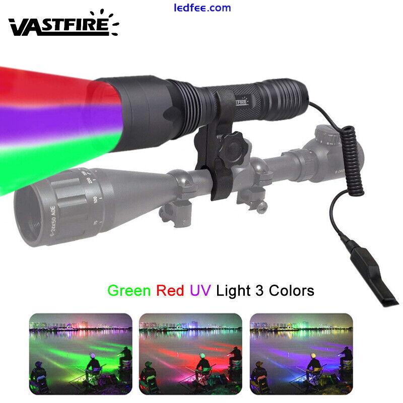 Gun 50000LM Red Green Flashlight Hunting Air Rifle Torch Lights Scope Mount Lamp 1 