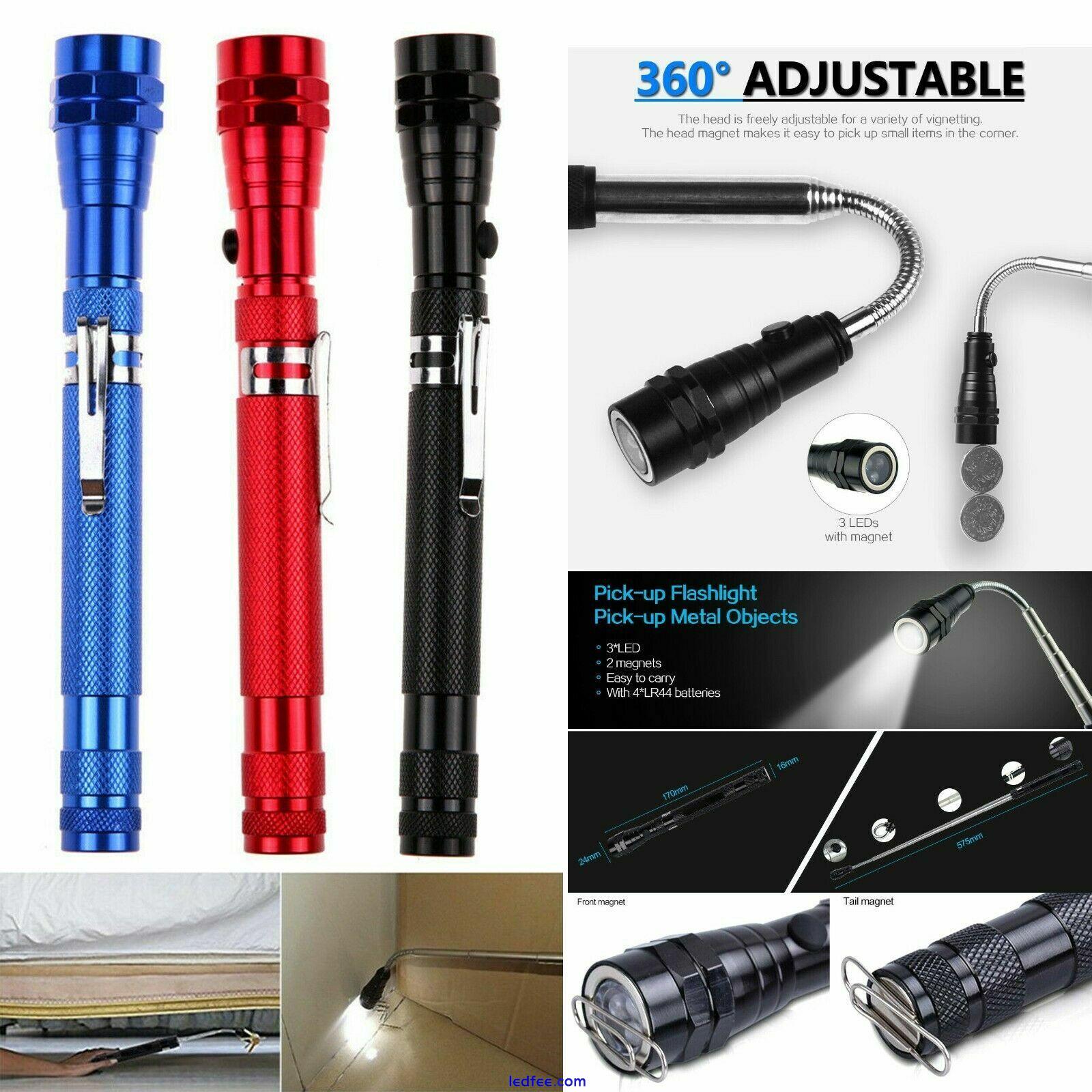 3 LED Telescopic LED Torch Flexible Neck 360 Degree Rotatable Bends Extendable 0 