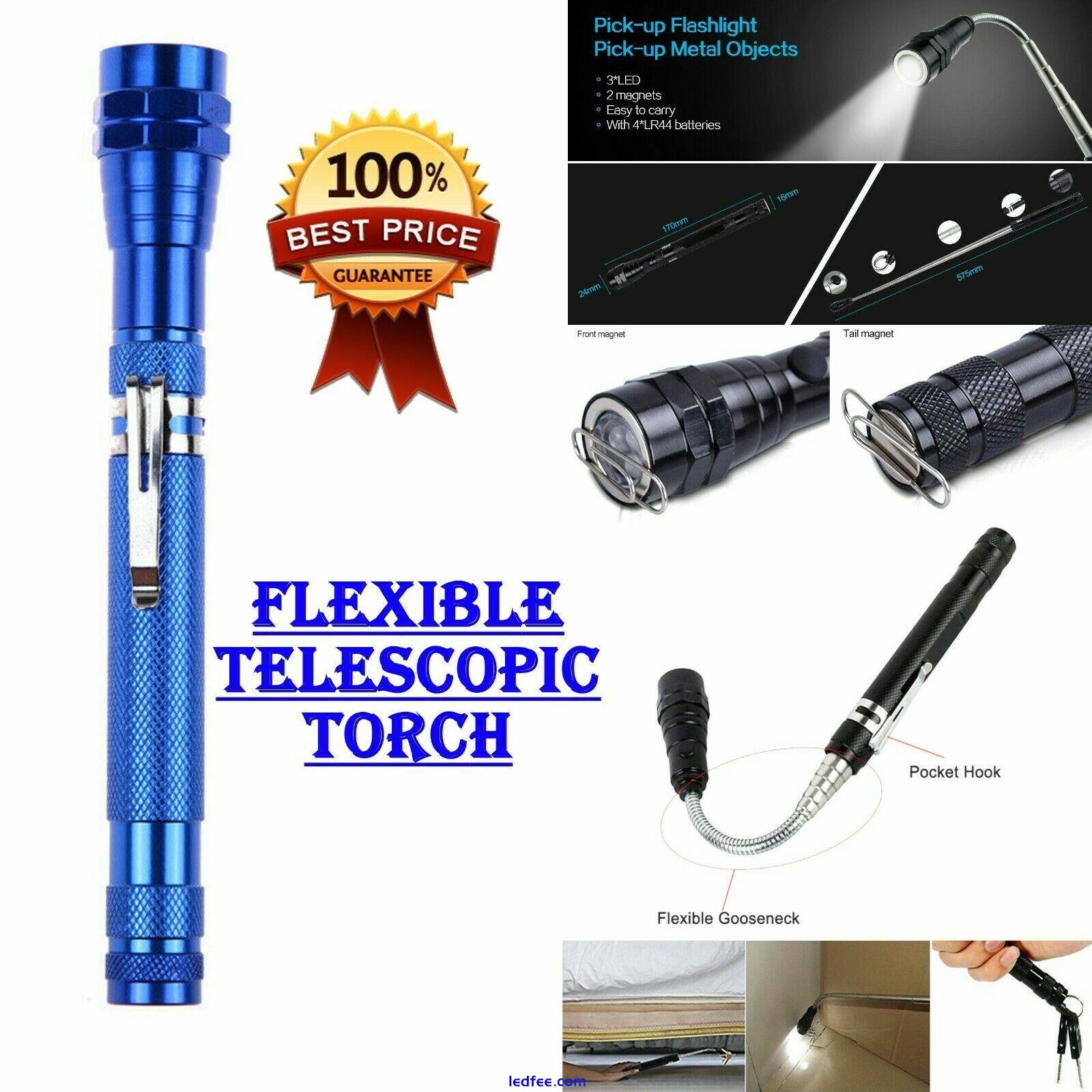 3 LED Telescopic LED Torch Flexible Neck 360 Degree Rotatable Bends Extendable 3 