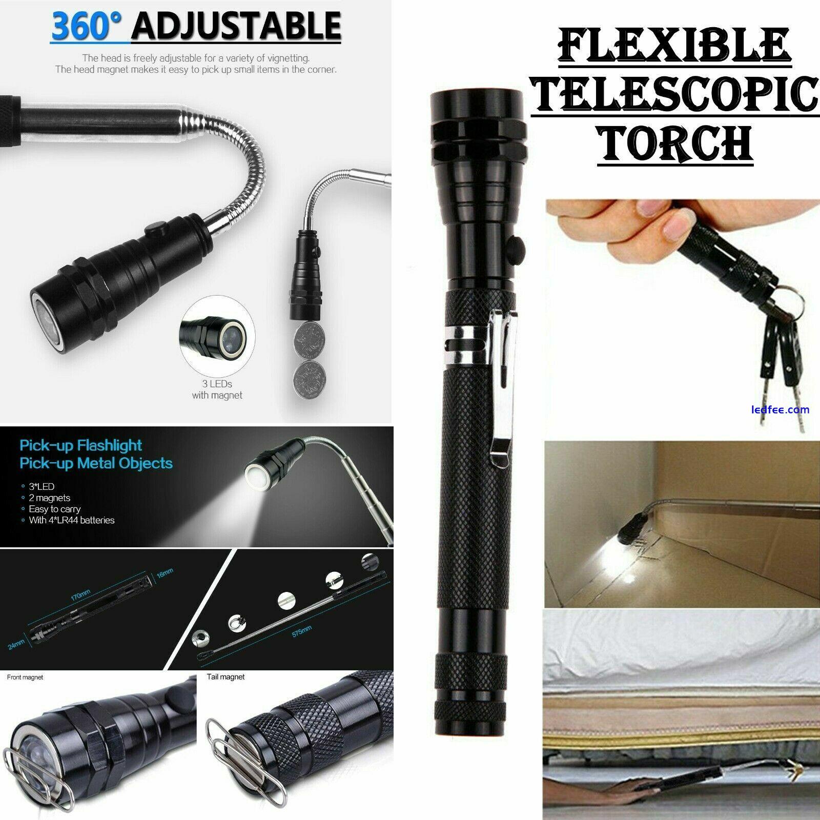 3 LED Telescopic LED Torch Flexible Neck 360 Degree Rotatable Bends Extendable 1 