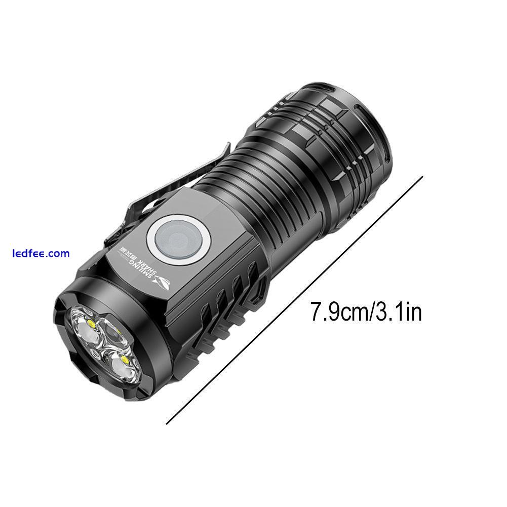 Mini Super Bright LED Flashlight Keychain Pocket Torch USB-Rechargeable ~ 2 